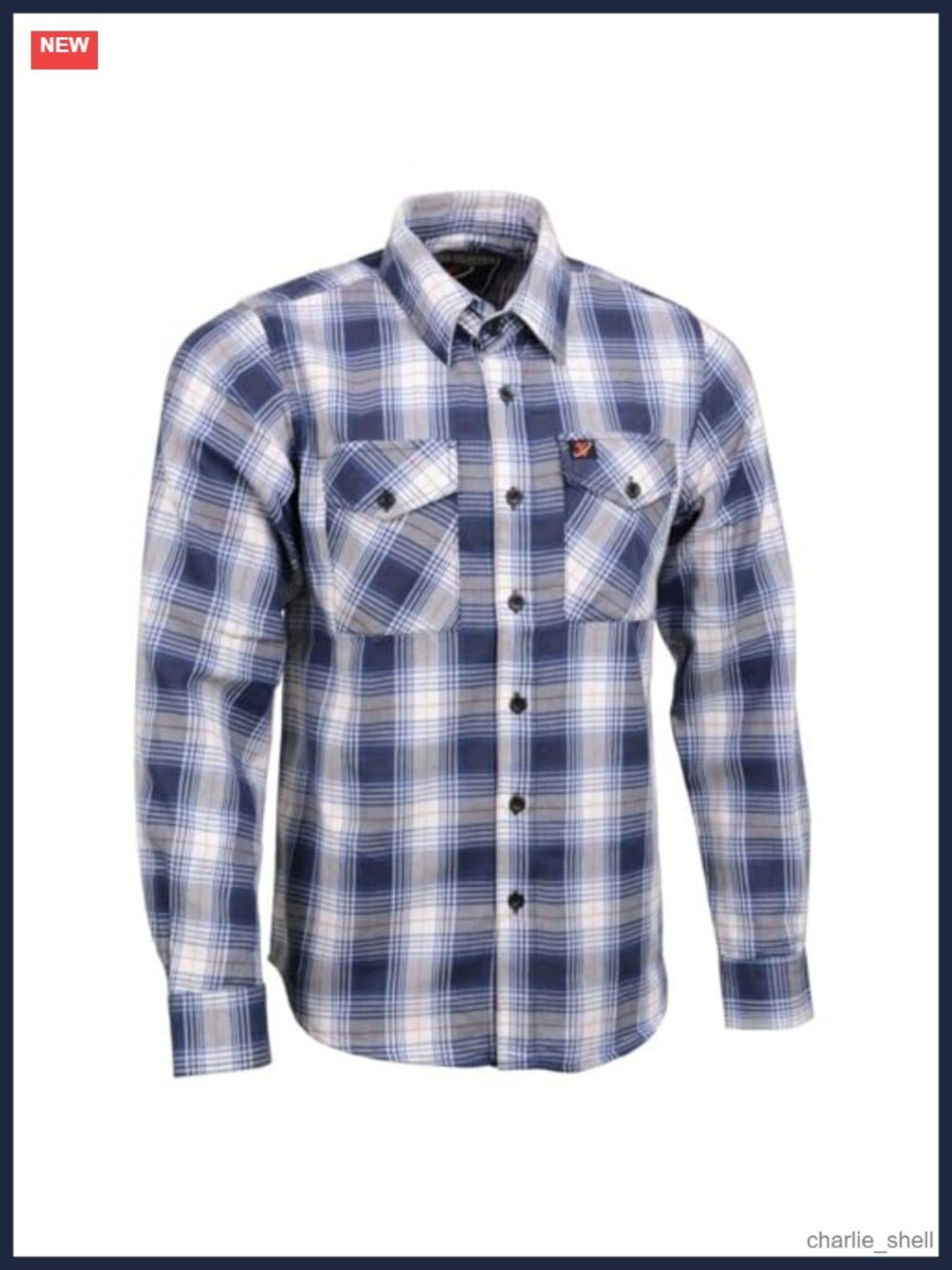Men's Long Sleeve Cotton Flannel Shirt with Chest Pockets - Regular Fit